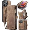 6601114862B-1 CASEME For iPhone 16 Pro Max Case 2-in-1 Detachable Magnetic Zipper Wallet Vegan Leather Flip Cover