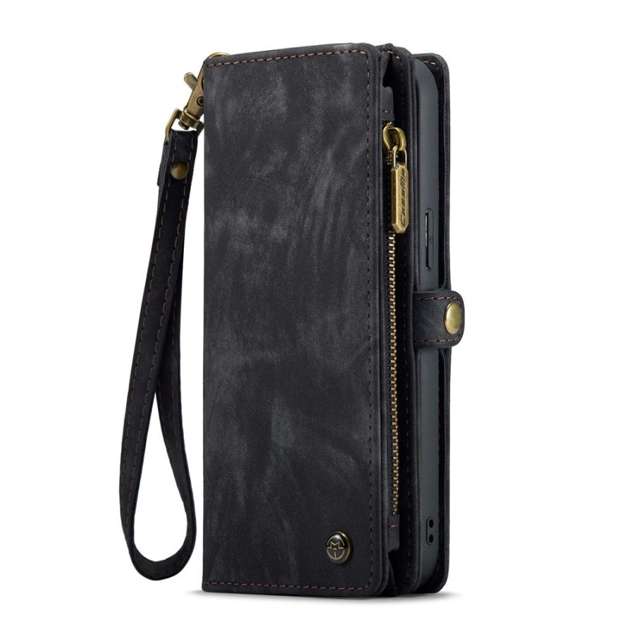 6601114862C-4 CASEME For iPhone 16 Pro Max Case 2-in-1 Detachable Magnetic Zipper Wallet Vegan Leather Flip Cover
