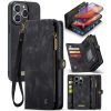6601114863C-1 CASEME For iPhone 16 Pro Case 2-in-1 Detachable Magnetic Zipper Wallet Vegan Leather Flip Cover