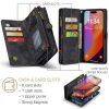 6601114863C-5 CASEME For iPhone 16 Pro Case 2-in-1 Detachable Magnetic Zipper Wallet Vegan Leather Flip Cover