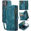 6601116136A-1 CASEME For iPhone 16 Case 2-in-1 Detachable Magnetic Zipper Wallet Vegan Leather Flip Cover