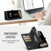 6601116136C-7 CASEME For iPhone 16 Case 2-in-1 Detachable Magnetic Zipper Wallet Vegan Leather Flip Cover