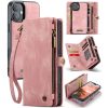 6601116136D-1 CASEME For iPhone 16 Case 2-in-1 Detachable Magnetic Zipper Wallet Vegan Leather Flip Cover