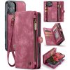 6601116136E-1 CASEME For iPhone 16 Case 2-in-1 Detachable Magnetic Zipper Wallet Vegan Leather Flip Cover