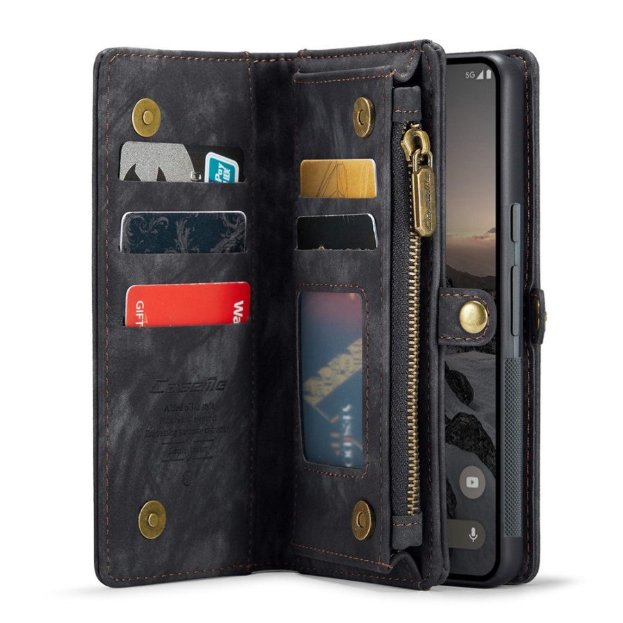 6601117178D-2 CASEME For Google Pixel 9 Pro XL Case 2-in-1 Detachable Magnetic Zipper Wallet Vegan Leather Flip Cover
