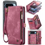 CASEME For Google Pixel 9 Pro XL Case 2-in-1 Detachable Magnetic Zipper Wallet Vegan Leather Flip Cover