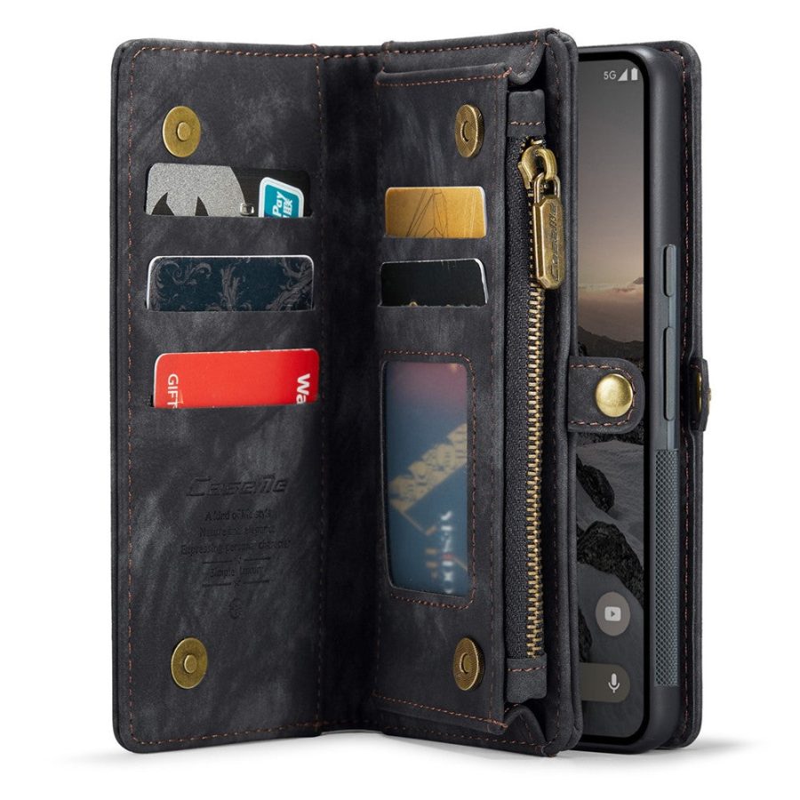 6601117179C-2 CASEME For Google Pixel 9 / Pixel 9 Pro Case 2-in-1 Detachable Magnetic Zipper Wallet Vegan Leather Flip Cover