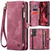 CASEME For Samsung Galaxy S24 FE Case 2-in-1 Detachable Magnetic Zipper Wallet Vegan Leather Flip Cover