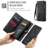 CASEME For Samsung Galaxy S24 FE Case 2-in-1 Detachable Magnetic Zipper Wallet Vegan Leather Flip Cover