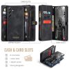 CASEME For Samsung Galaxy S24 FE Case 2-in-1 Detachable Magnetic Zipper Wallet Vegan Leather Flip Cover