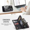 CASEME For Samsung Galaxy S24 FE Case 2-in-1 Detachable Magnetic Zipper Wallet Vegan Leather Flip Cover
