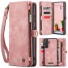 CASEME For Samsung Galaxy S24 FE Case 2-in-1 Detachable Magnetic Zipper Wallet Vegan Leather Flip Cover