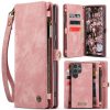 6601136373A-1 CASEME For Samsung Galaxy S25 Ultra Case 2-in-1 Detachable Magnetic Zipper Wallet Vegan Leather Flip Cover