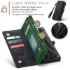 6601136373B-10 CASEME For Samsung Galaxy S25 Ultra Case 2-in-1 Detachable Magnetic Zipper Wallet Vegan Leather Flip Cover