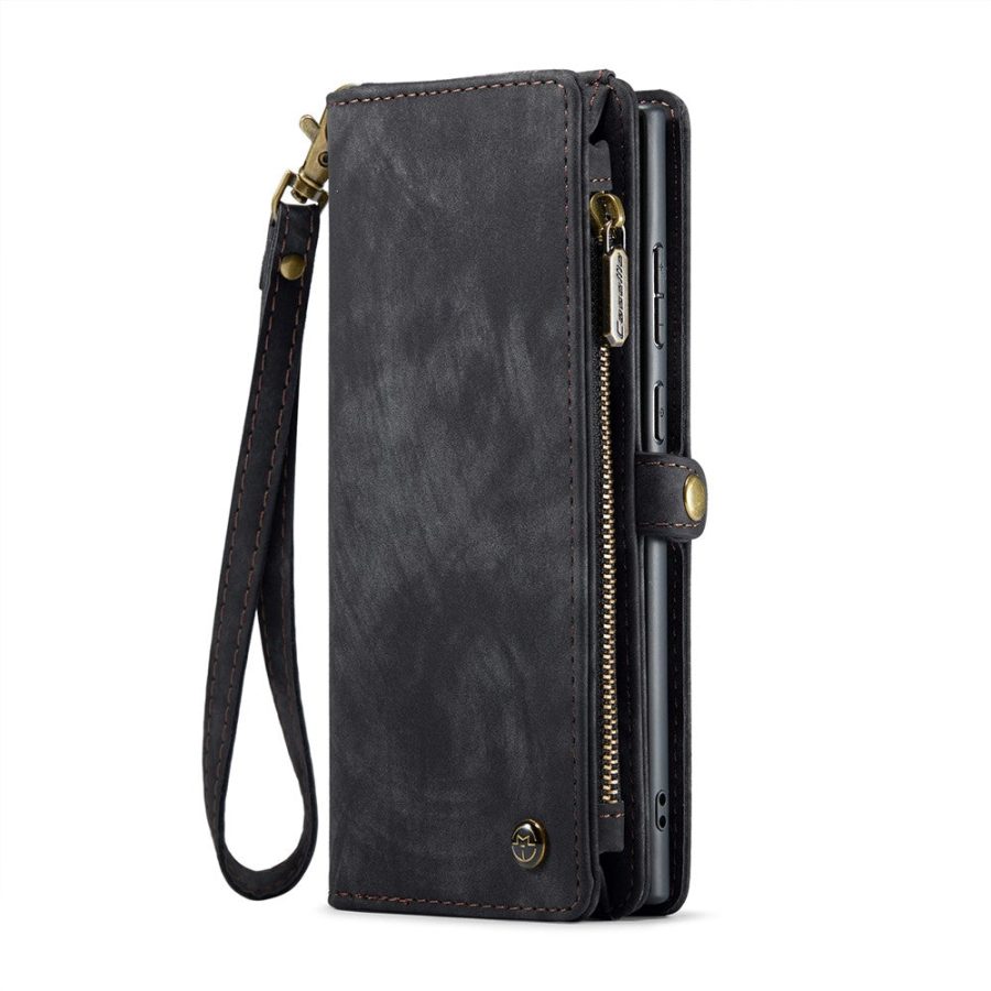 6601136373B-2 CASEME For Samsung Galaxy S25 Ultra Case 2-in-1 Detachable Magnetic Zipper Wallet Vegan Leather Flip Cover