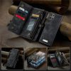 6601136373B-9 CASEME For Samsung Galaxy S25 Ultra Case 2-in-1 Detachable Magnetic Zipper Wallet Vegan Leather Flip Cover