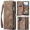 6601136373D-1 CASEME For Samsung Galaxy S25 Ultra Case 2-in-1 Detachable Magnetic Zipper Wallet Vegan Leather Flip Cover