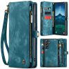 6601136374A-1 CASEME For Samsung Galaxy S25 Case 2-in-1 Detachable Magnetic Zipper Wallet Vegan Leather Flip Cover