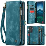 CASEME For Samsung Galaxy S25 Case 2-in-1 Detachable Magnetic Zipper Wallet Vegan Leather Flip Cover