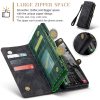 6601136374B-10 CASEME For Samsung Galaxy S25 Case 2-in-1 Detachable Magnetic Zipper Wallet Vegan Leather Flip Cover