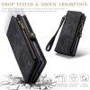 6601136374B-12 CASEME For Samsung Galaxy S25 Case 2-in-1 Detachable Magnetic Zipper Wallet Vegan Leather Flip Cover