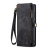 6601136374B-2 CASEME For Samsung Galaxy S25 Case 2-in-1 Detachable Magnetic Zipper Wallet Vegan Leather Flip Cover