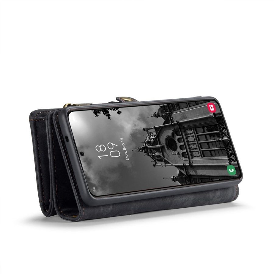 6601136374B-4 CASEME For Samsung Galaxy S25 Case 2-in-1 Detachable Magnetic Zipper Wallet Vegan Leather Flip Cover
