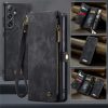 6601136374B-5 CASEME For Samsung Galaxy S25 Case 2-in-1 Detachable Magnetic Zipper Wallet Vegan Leather Flip Cover