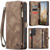 6601136374D-1 CASEME For Samsung Galaxy S25 Case 2-in-1 Detachable Magnetic Zipper Wallet Vegan Leather Flip Cover