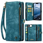CASEME For iPhone 17e / 16e Case 2-in-1 Detachable Magnetic Zipper Wallet Vegan Leather Flip Cover