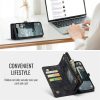 6601143140B-4 CASEME For iPhone 17e / 16e Case 2-in-1 Detachable Magnetic Zipper Wallet Vegan Leather Flip Cover