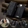 6601143140B-6 CASEME For iPhone 17e / 16e Case 2-in-1 Detachable Magnetic Zipper Wallet Vegan Leather Flip Cover