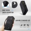 6601143140B-7 CASEME For iPhone 17e / 16e Case 2-in-1 Detachable Magnetic Zipper Wallet Vegan Leather Flip Cover
