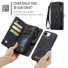 6601143140B-8 CASEME For iPhone 17e / 16e Case 2-in-1 Detachable Magnetic Zipper Wallet Vegan Leather Flip Cover