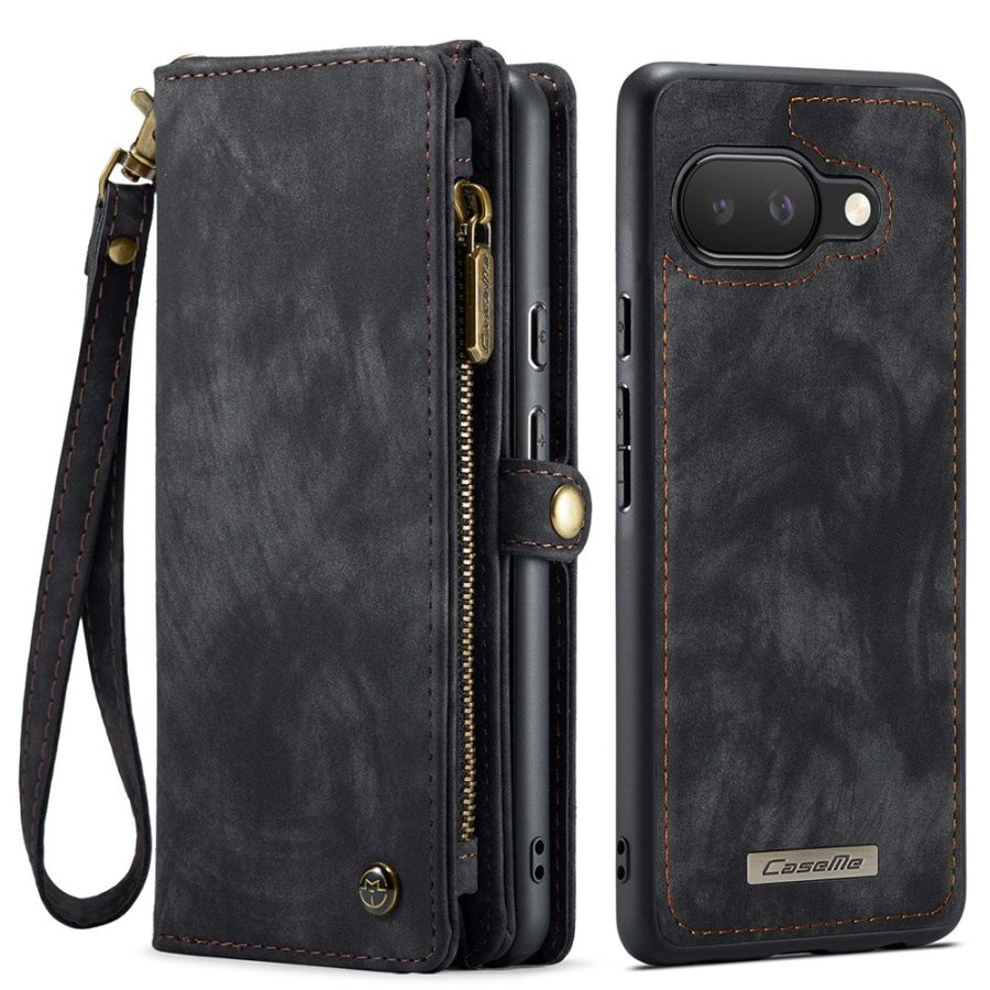 6601146715B-2 CASEME For Google Pixel 9a Case 2-in-1 Detachable Magnetic Zipper Wallet Vegan Leather Flip Cover