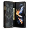 660114804A-2 CASEME For Samsung Galaxy Z Fold4 Case 2-in-1 Detachable Magnetic Zipper Wallet Vegan Leather Flip Cover