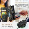 660114804A-4 CASEME For Samsung Galaxy Z Fold4 Case 2-in-1 Detachable Magnetic Zipper Wallet Vegan Leather Flip Cover