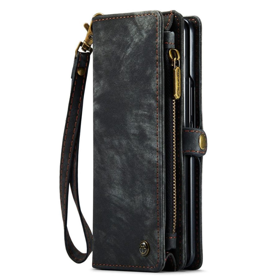 660114804A-9 CASEME For Samsung Galaxy Z Fold4 Case 2-in-1 Detachable Magnetic Zipper Wallet Vegan Leather Flip Cover