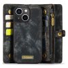 CASEME For iPhone 14 Plus Case 2-in-1 Detachable Magnetic Zipper Wallet Vegan Leather Flip Cover