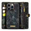 660114813E-8 CASEME For iPhone 14 Pro Case 2-in-1 Detachable Magnetic Zipper Wallet Vegan Leather Flip Cover