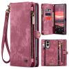 6601149632A-1 CASEME For Samsung Galaxy S25 Edge Case 2-in-1 Detachable Magnetic Zipper Wallet Vegan Leather Flip Cover