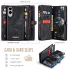 6601149632B-3 CASEME For Samsung Galaxy S25 Edge Case 2-in-1 Detachable Magnetic Zipper Wallet Vegan Leather Flip Cover