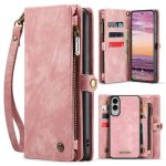 CASEME For Samsung Galaxy S25 Edge Case 2-in-1 Detachable Magnetic Zipper Wallet Vegan Leather Flip Cover