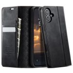 CASEME For iPhone 16 Case RFID Blocking Wallet Calf Texture Vegan Leather Flip Cover