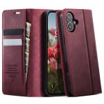 CASEME For iPhone 16 Plus Case RFID Blocking Wallet Calf Texture Vegan Leather Flip Cover