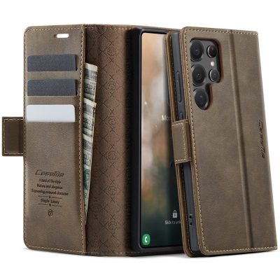 6601159795A-1 CASEME For Samsung Galaxy S22 Ultra Case RFID Blocking Wallet Calf Texture Vegan Leather Flip Cover