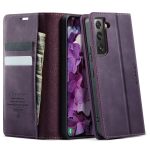 CASEME For Samsung Galaxy S22 Case RFID Blocking Wallet Calf Texture Vegan Leather Flip Cover