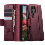 CASEME For Samsung Galaxy S24 Ultra Case RFID Blocking Wallet Calf Texture Vegan Leather Flip Cover