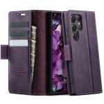 CASEME For Samsung Galaxy S25 Ultra Case RFID Blocking Wallet Calf Texture Vegan Leather Flip Cover