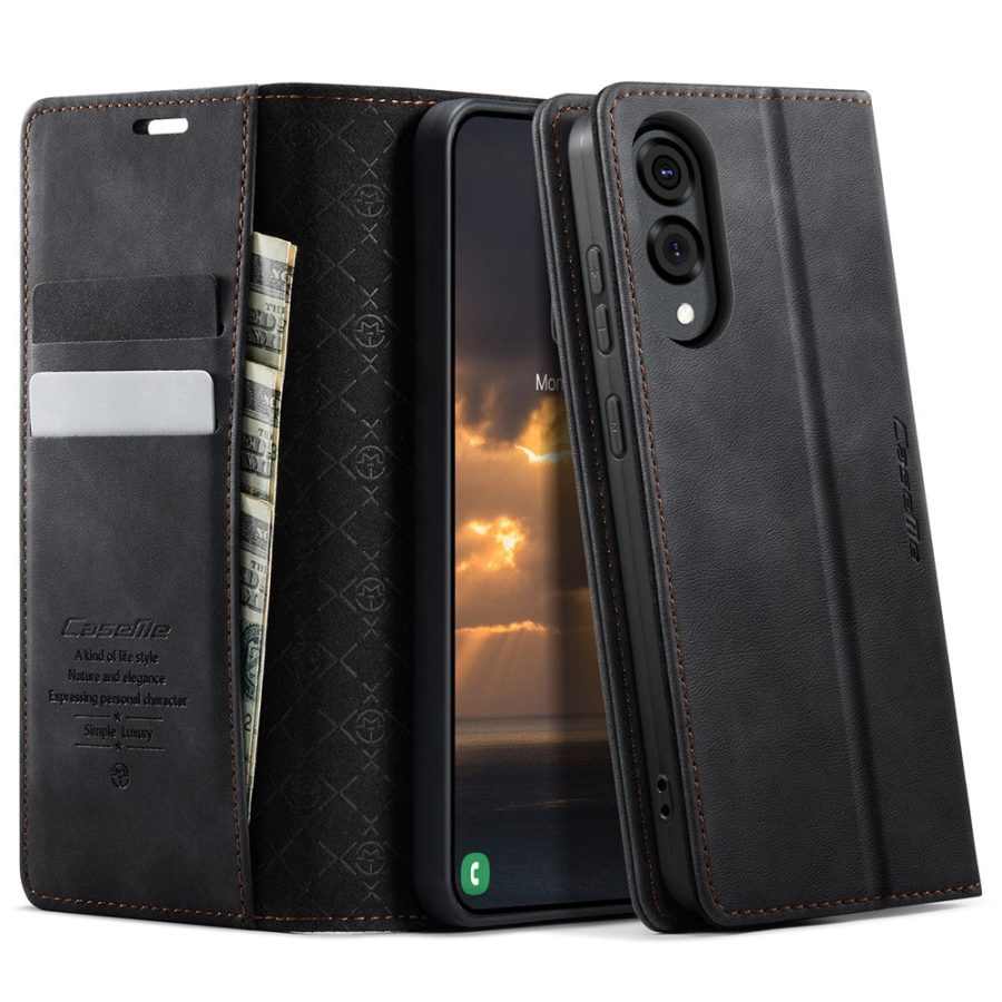 CASEME For Samsung Galaxy S25 Edge Case RFID Blocking Wallet Calf Texture Vegan Leather Flip Cover